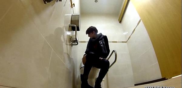  Myfirstpublic Brunette caught in front of public toilet and convinced to fuck